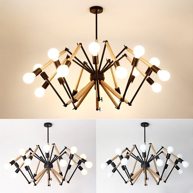 Spider Chandelier Pendant Light Modern Multi-Head Beige Bronze Chandelier Lamp for Restaurant