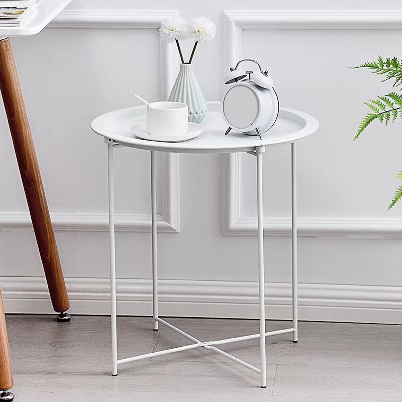 Contemporary Metal Accent Table Nightstand 19.68" Tall Bed Nightstand