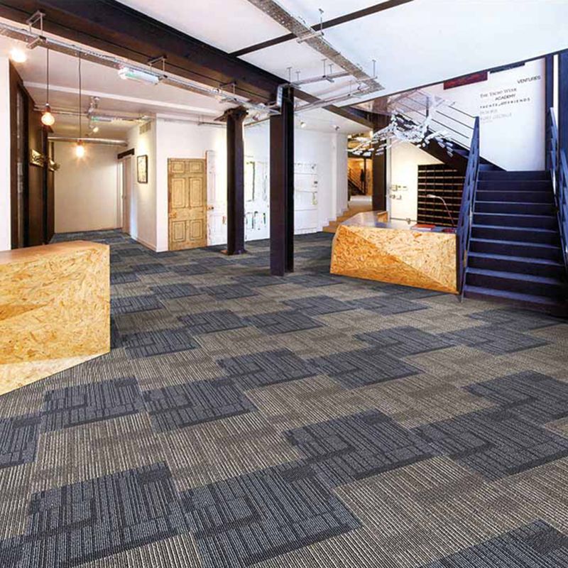 Office Level Loop Carpet Tile Dark Color Fade Resistant Loose Lay Indoor Carpet Tiles