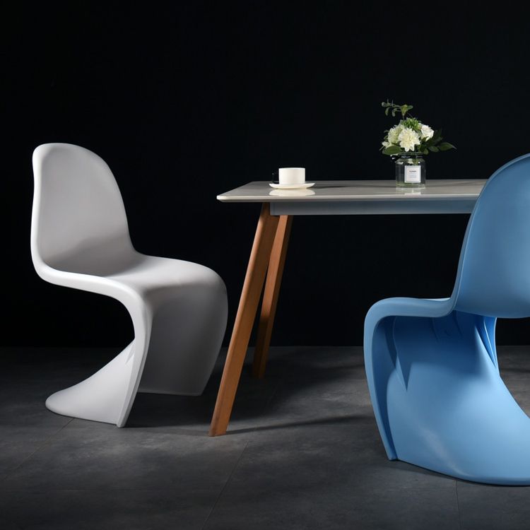 Modern Style Dining Chair Plastic Dining Armless Side Chairs for Kitchen