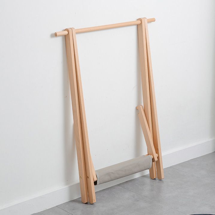 Contemporary Solid Wood Free Standing Coat Rack with Shelves