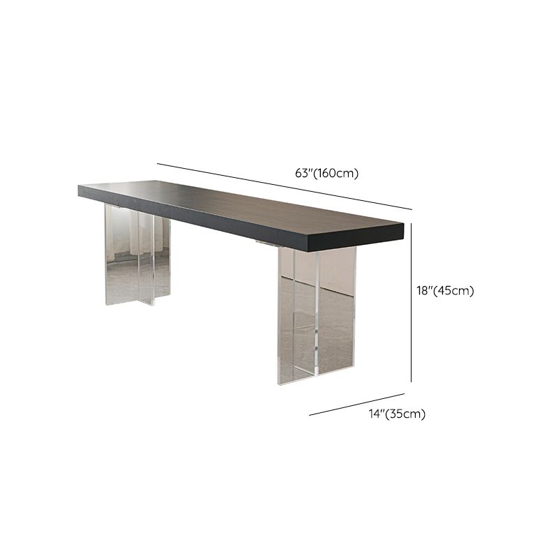 Contemporary Solid Wood Bench Black Seating Bench with Acrylic Base