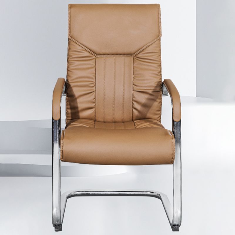 Modern Fixed Arms Office Chair Leather Task Chair for Office