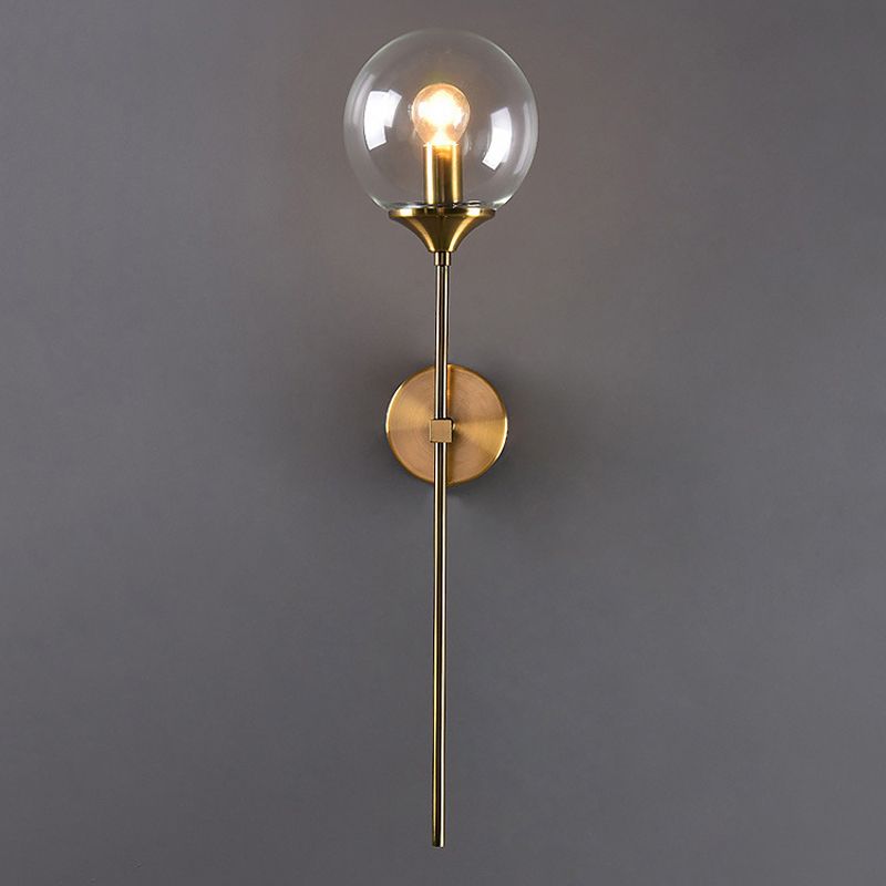 Modern Metal Wall Sconce Linear Shape Vanity Lamp with Glass Shade