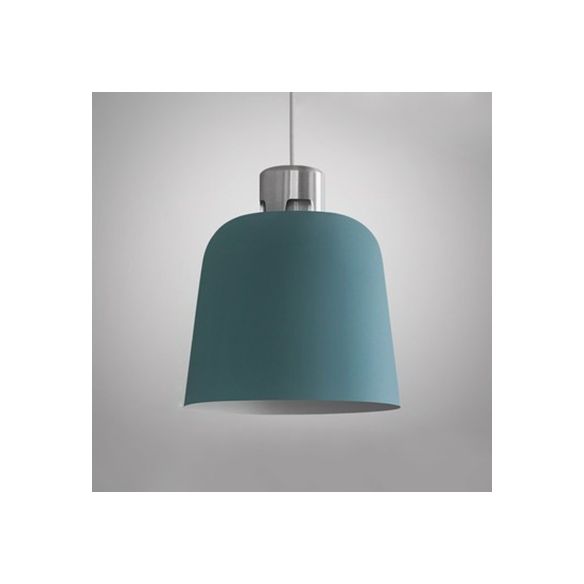 Metal Bucket Shade Hanging Light Single Light Nordic Pendant Lighting in Blue/Green/Pink for Restaurant Dining Room