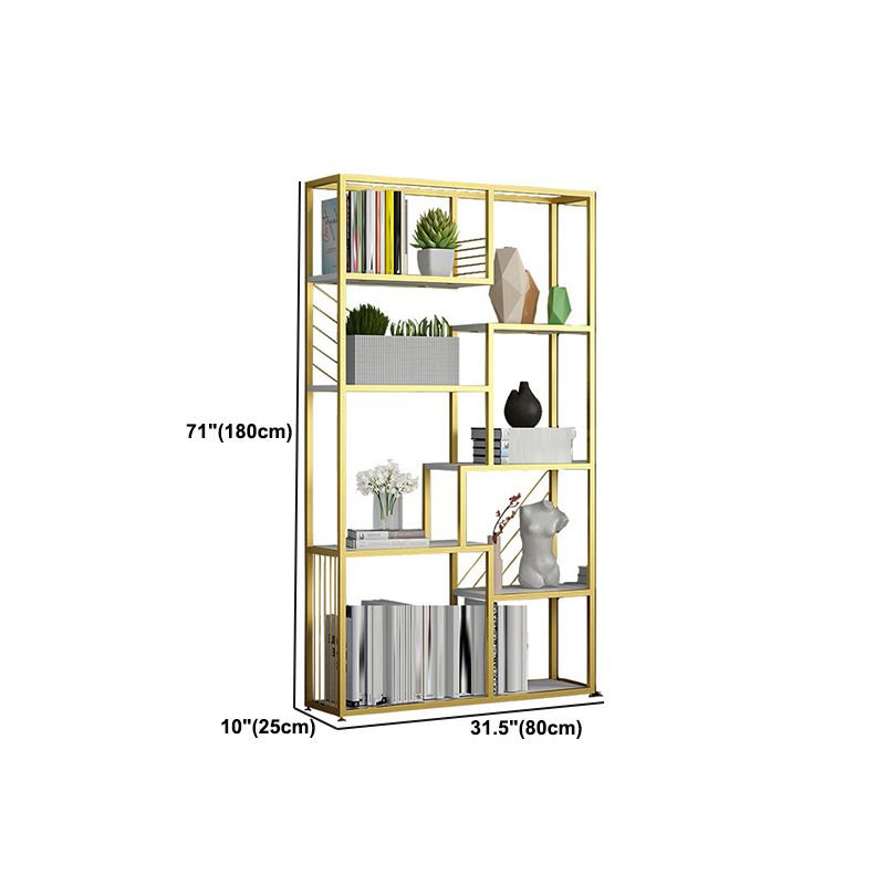 Glam Book Shelf Metal Etagere Open Shelf Bookcase for Bedroom