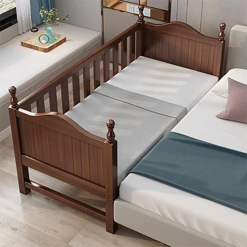 Espresso Wood Baby Crib Traditional Crib Nursery Bed with Guardrail