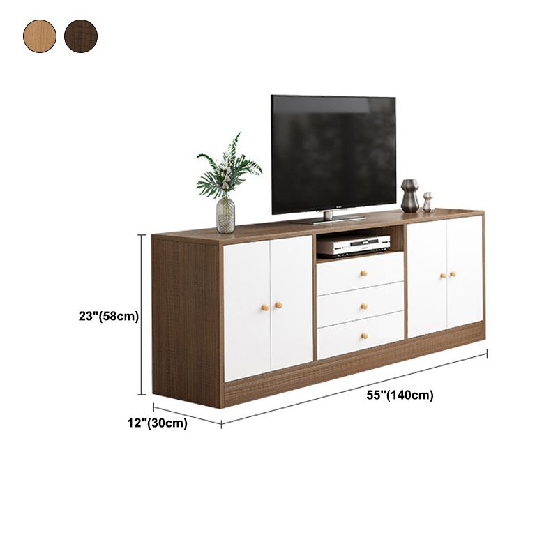 Scandinavian Style Wood TV Stand Open Storage TV Stand Console with Shelves