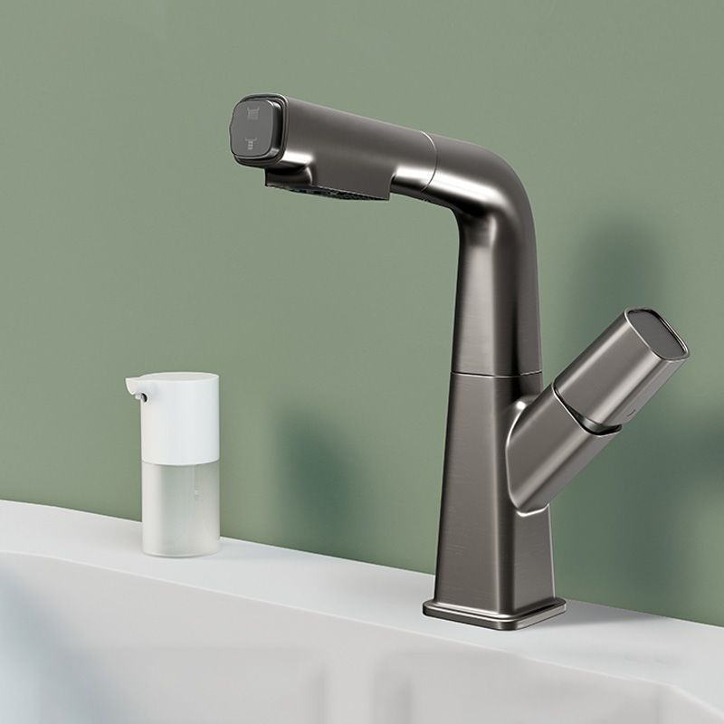 Modern Faucet Rotary Handle Pull-out Lifting Single Hole Faucet