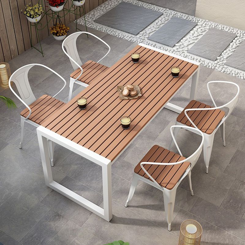 Modern Manufactured Wood Patio Table Water Resistant and UV Resistant Patio Table