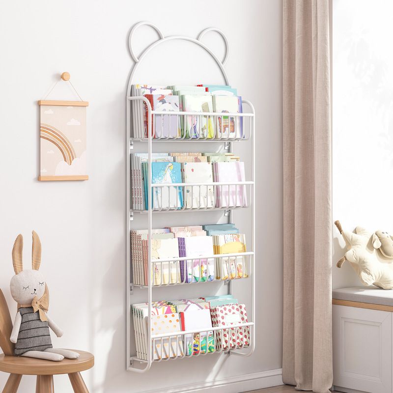 Modern Open Back Bookshelf Wall Mounted Metal Book Organizer