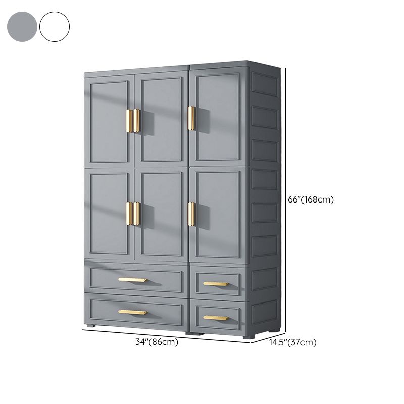 Modern Style Plastic Kids Closet Bedroom Armoire Cabinet with Door