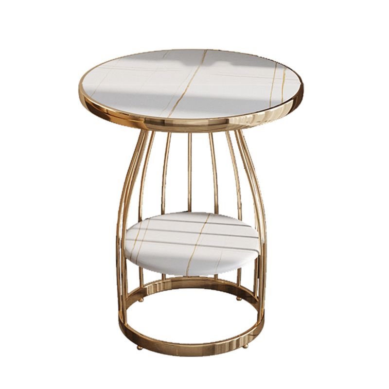 23.6" Tall Round End Table 2-Tier Metal Accent Side Table for Living Room