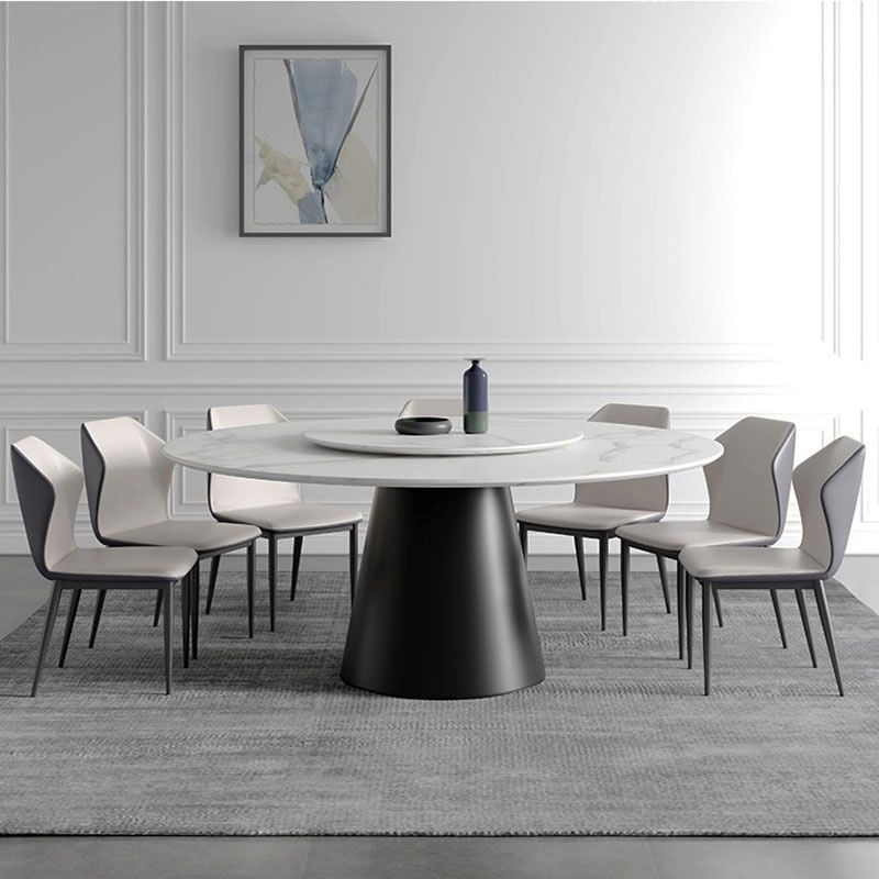 Round Standard Height Dining Table Contemporary Stone Top Dining Table