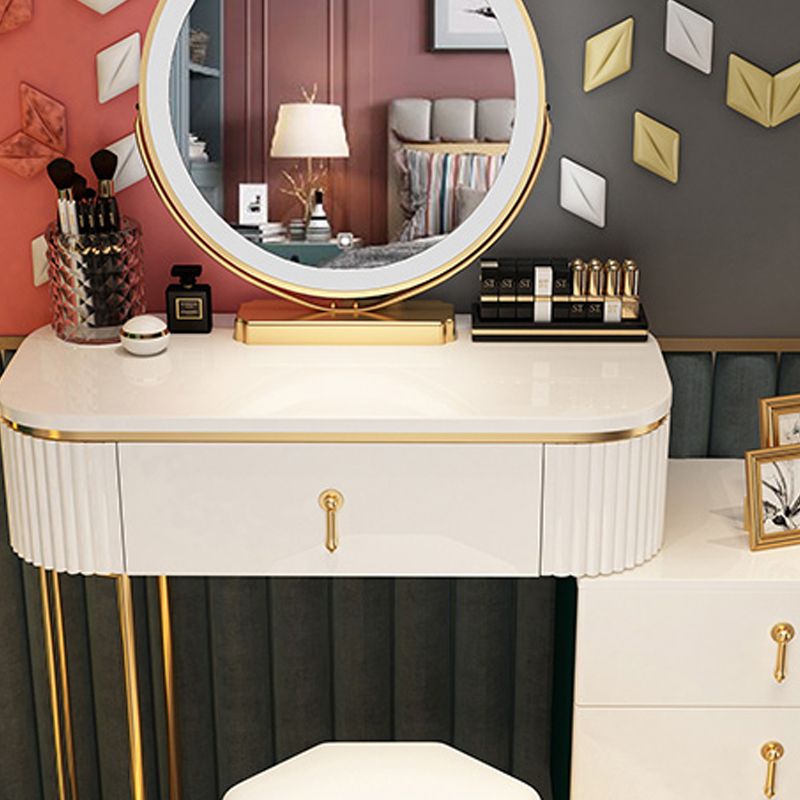 Glam Bedroom Vanity Dressing Table Wood Mirror Makeup Vanity Desk