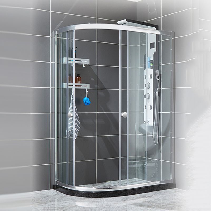 Rounded Shower Stall Semi-Frameless Corner Shower Stall with Tempered Glass