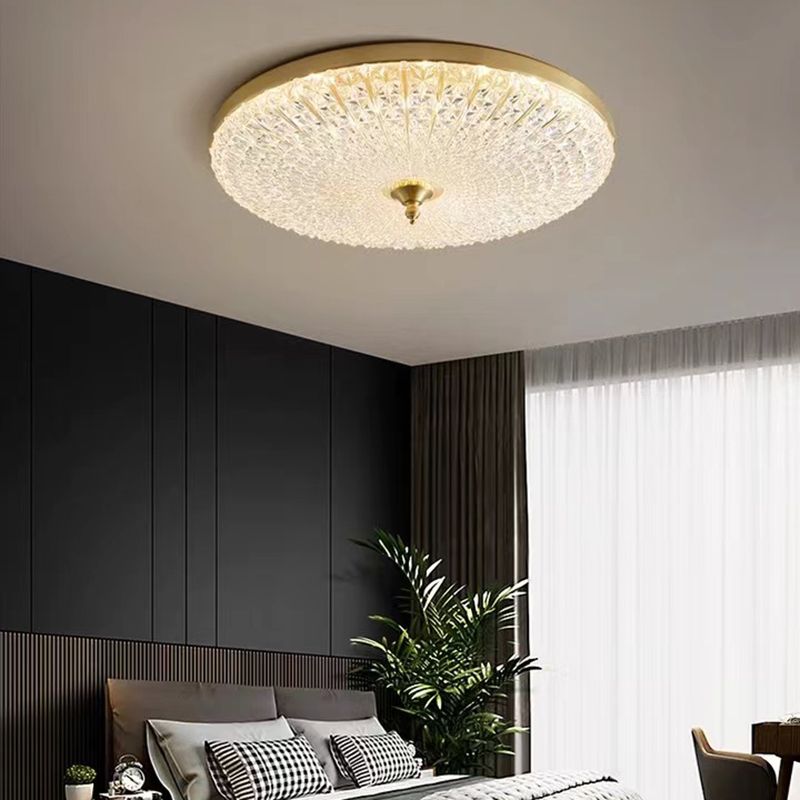 Single Modern Golden/Black Flush Mount Lighting Round LED Ceiling Light