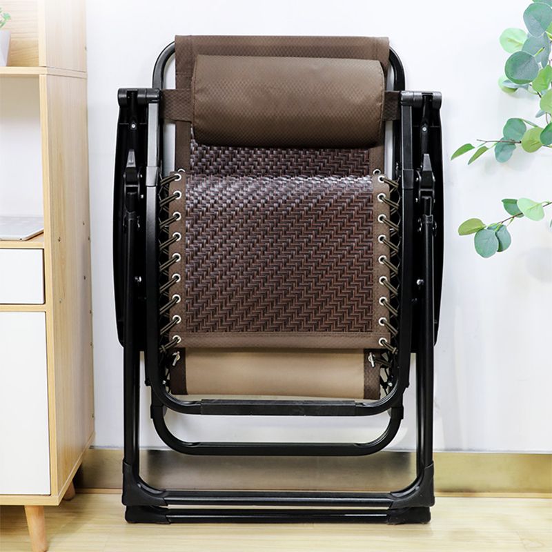 Contemporary Brown Recliner Chair Single Standard Recliner in Metal