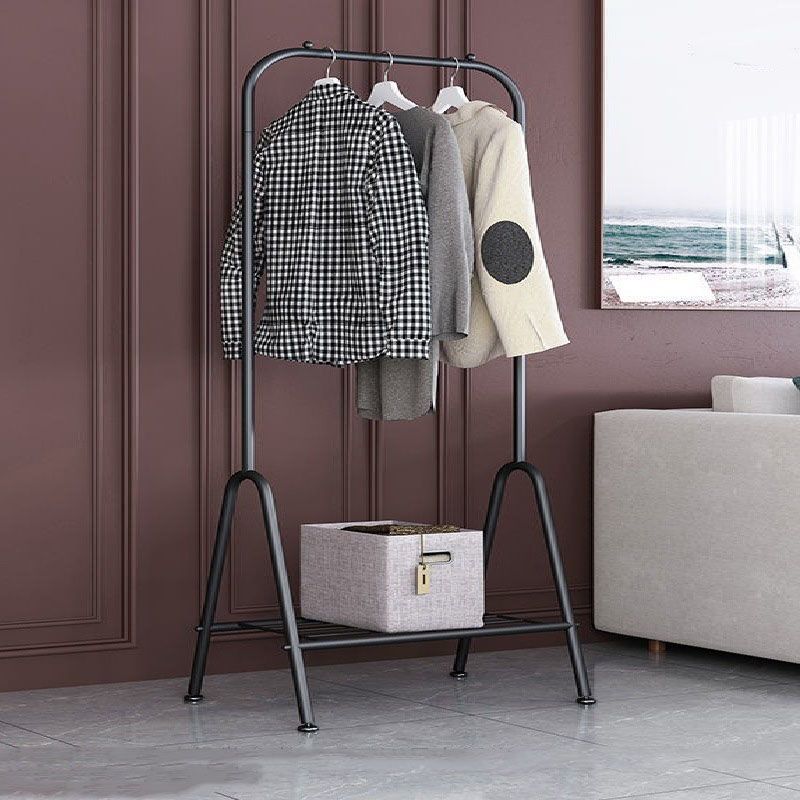 Contemporary Coat Rack Free Standing Coat Hook One Storage Shelve Metal Hall Stand