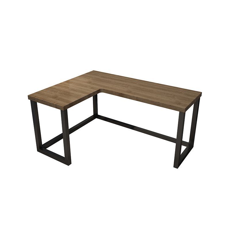 Modern L-Shape Office Desk Solid Wood Writing Desk for Home Office