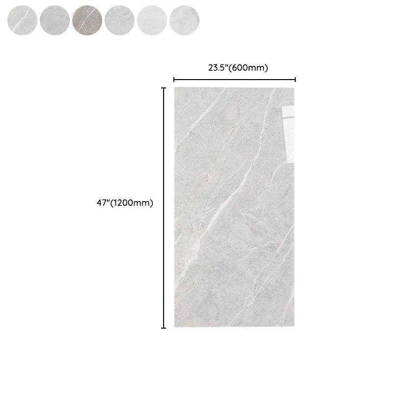 Marbling Floor Tile Straight Edge Polished Rectangle Singular Tile