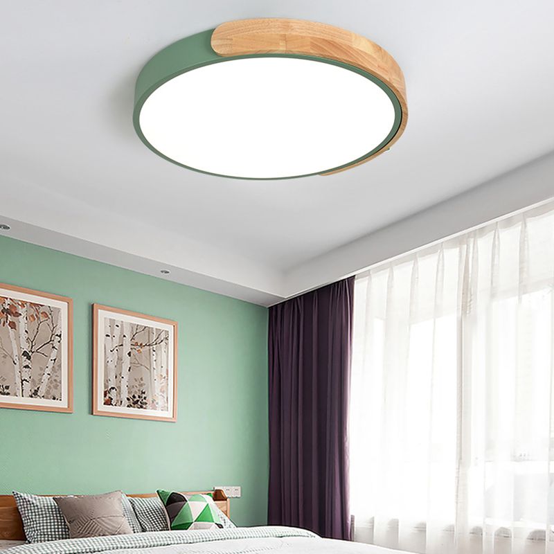 Metal Round Flush Ceiling Light Nordic Macaron  Style 1 Light Flush Mount Lighting