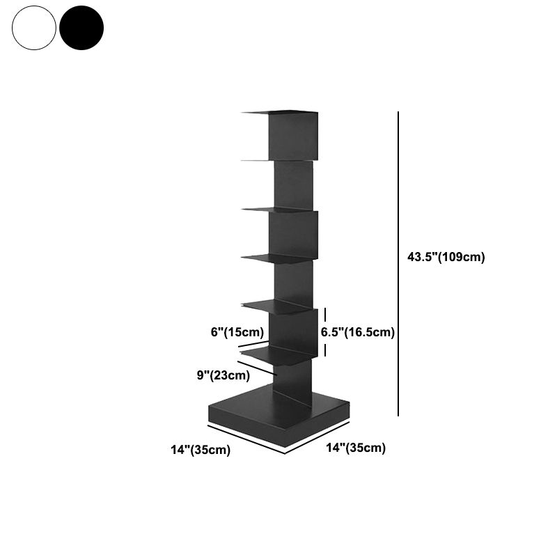 Modern Metal Bookcase, Closed Back Geometric Bookshelf for Any Room