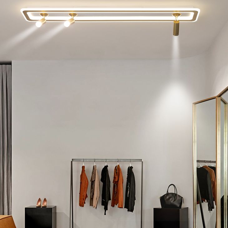 Aparte de techo semi rascillo de LED rectangular en soporte moderno de lavado acrílico de estilo acrílico con lámpara ajustable