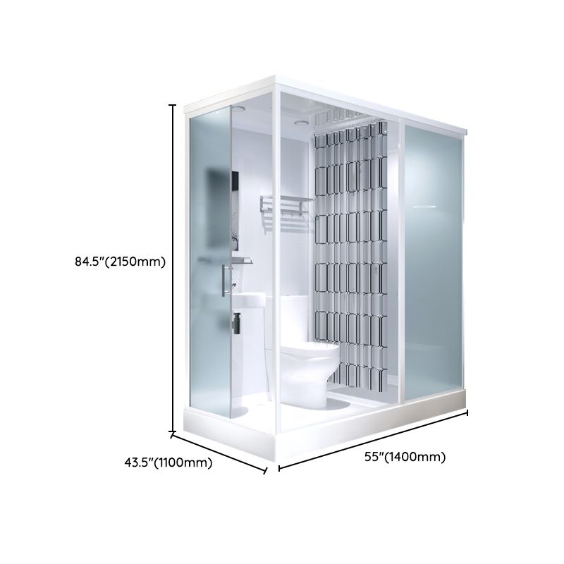 Modern Rectangular Sliding Shower Enclosure Framed Shower Enclosure with Tempered Glass