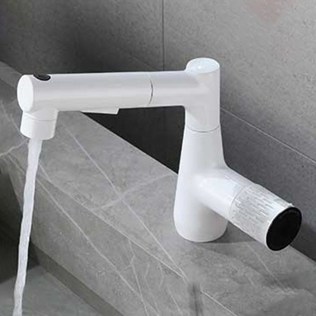 Knob Handle Vessel Faucet Modern White Vessel Sink Bathroom Faucet