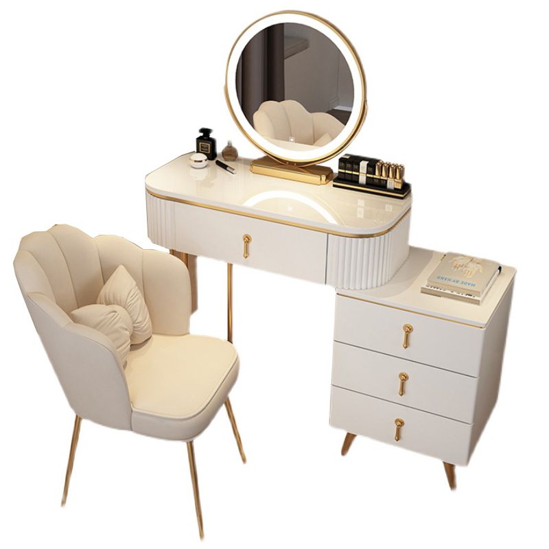 Glam Bedroom Vanity Dressing Table Wood Mirror Makeup Vanity Desk