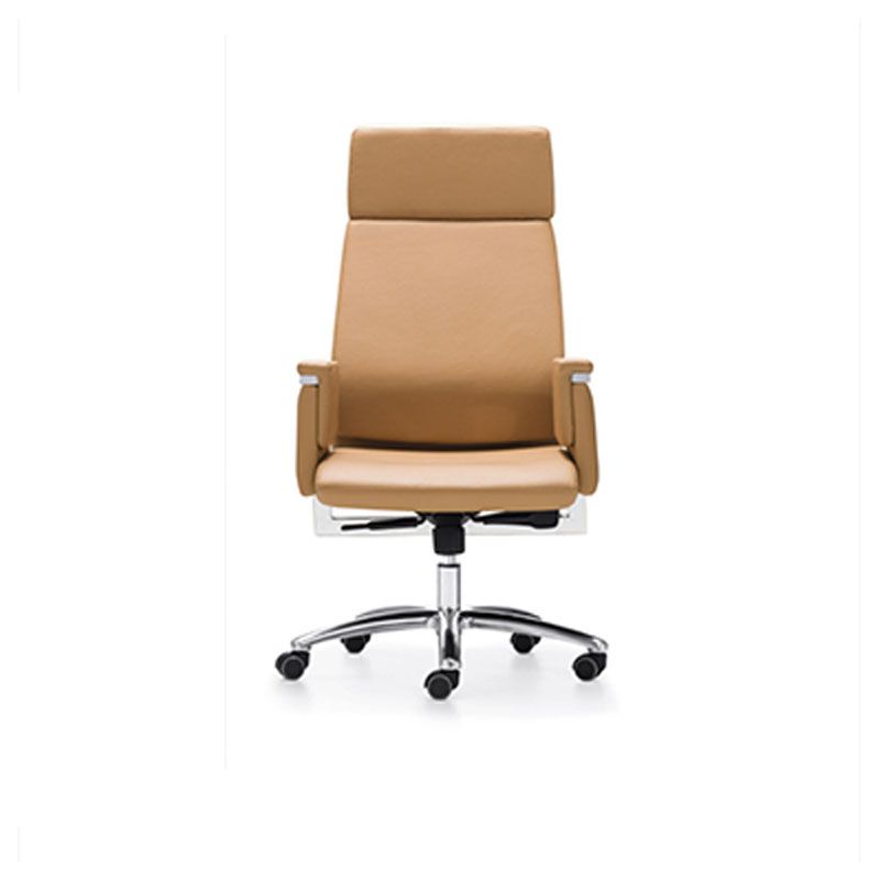 Modern Computer Chair Fixed Arms Chair High Back Leather Management Office Chair