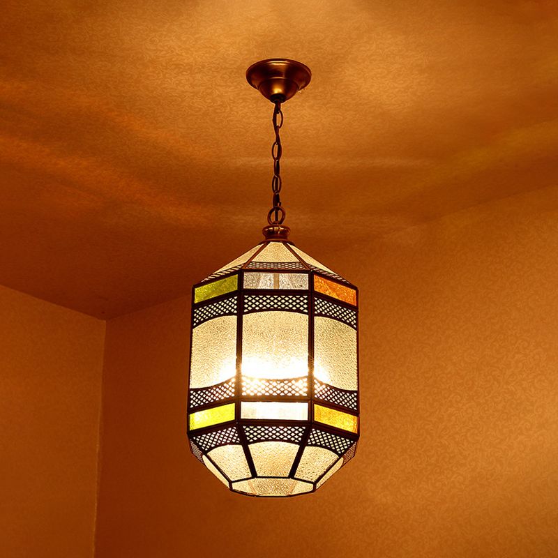 Lampada sospesa di ottangolo arabo Metal 1 Lulb Bulb Bulb Luce in ottone con catena regolabile
