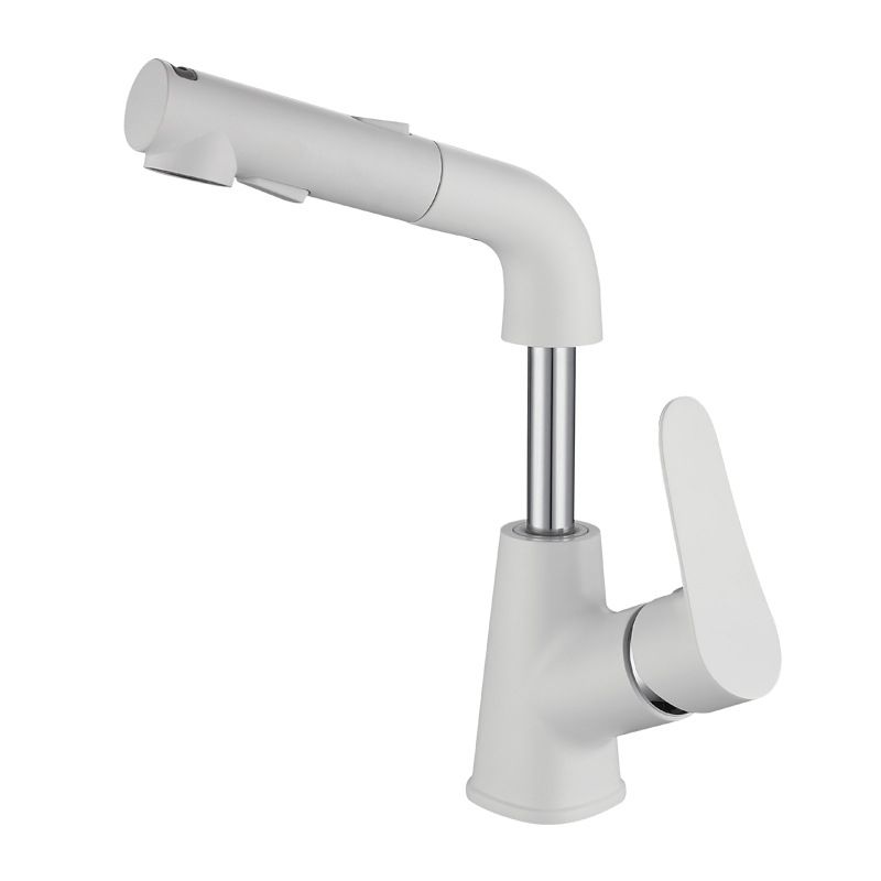 Modern Bathroom Vessel Faucet Grass Lever Swivel Spout with Hoses Lavatory Faucet