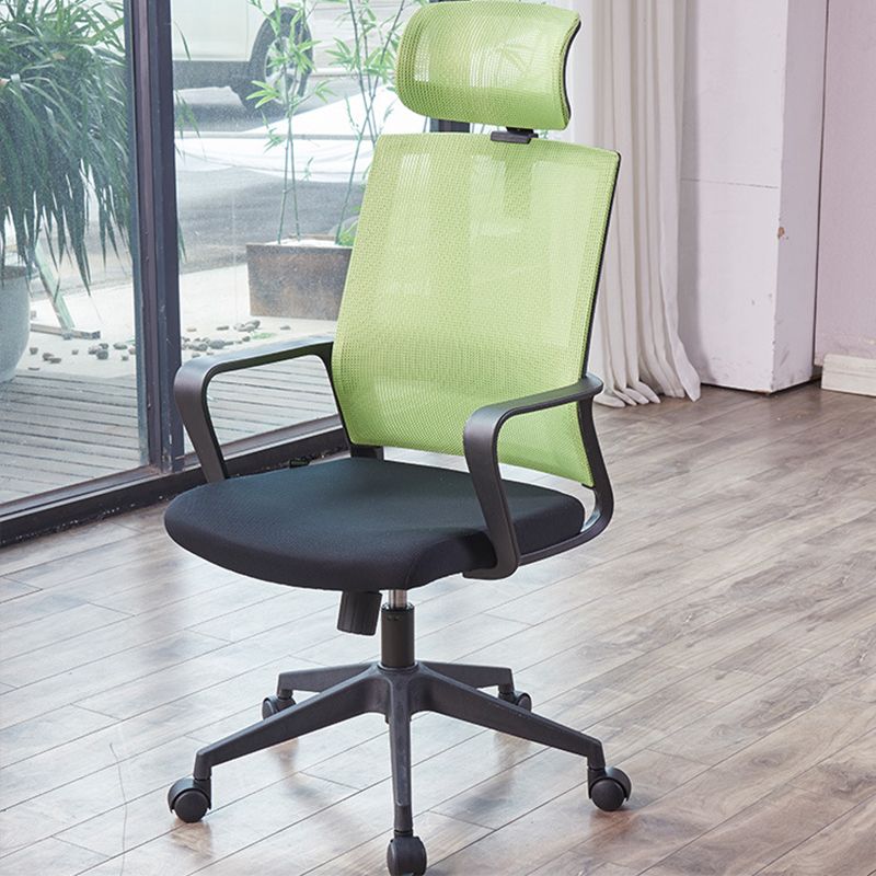 Modern Fixed Arms Chair  Height-adjustable Office Chair with Wheels