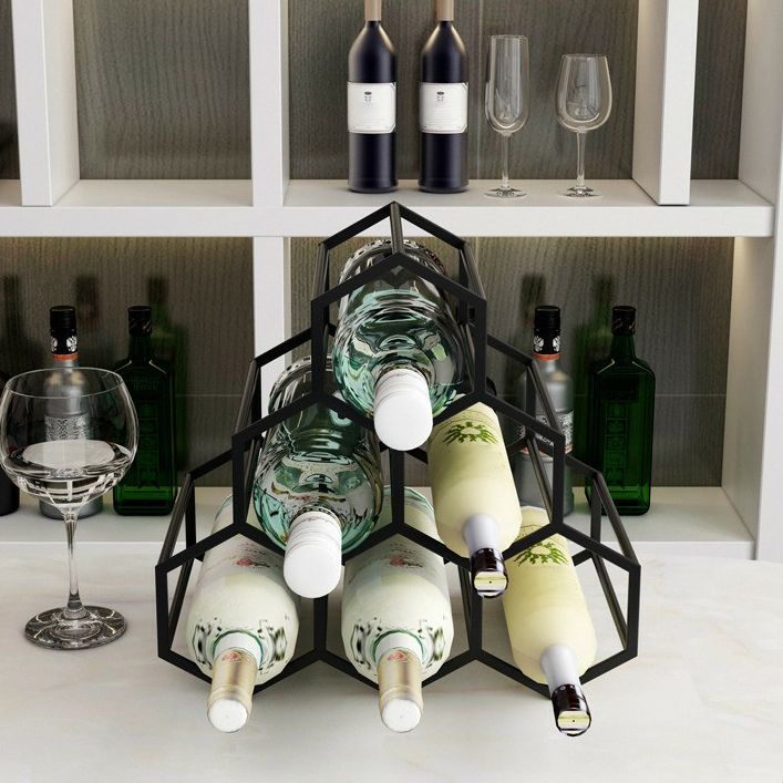 Modern Tabletop Wine Rack Metal Wine Bottle Rack for Living Room