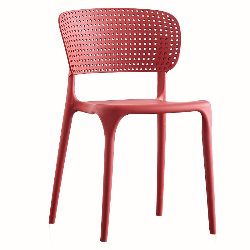 Contemporary Plastic Armless Chair Kitchen Room Open Back Chair