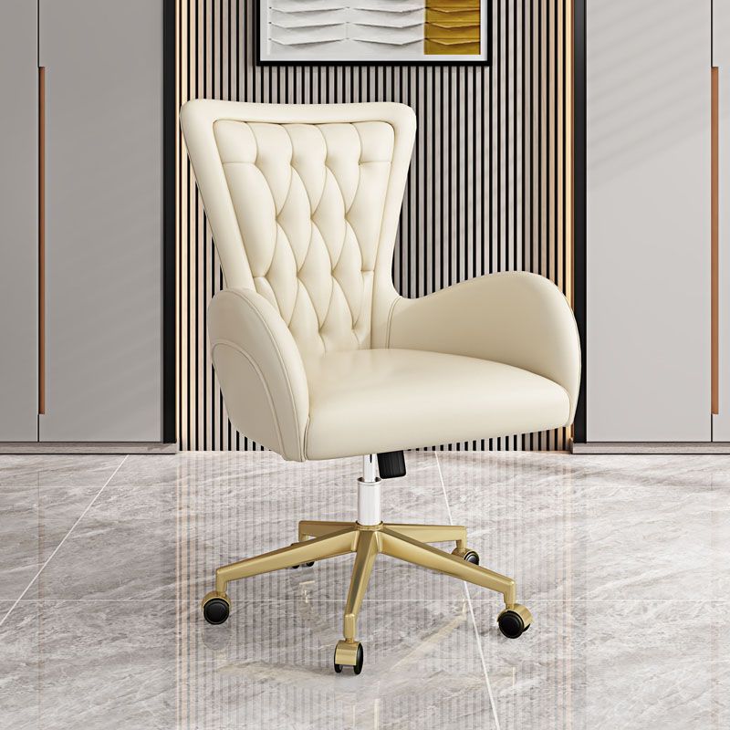 Modern Upholstered Office Chair Fixed Arm Task Chair for Home Office