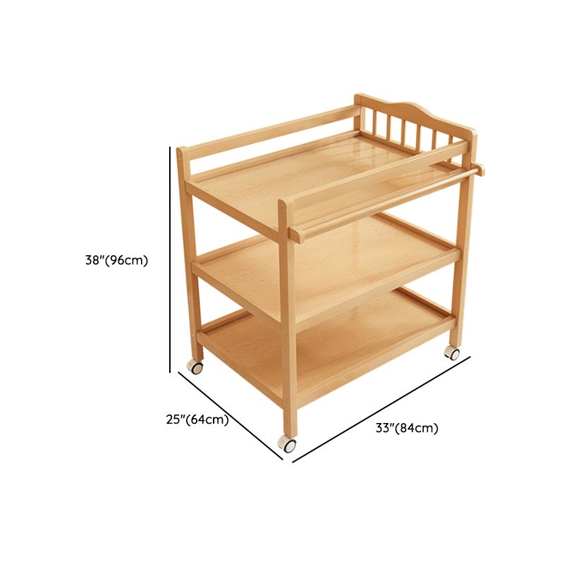 Flat Top Wooden Changing Table with Pad and Shelf Baby 2-in-1 Changing Table with Storage