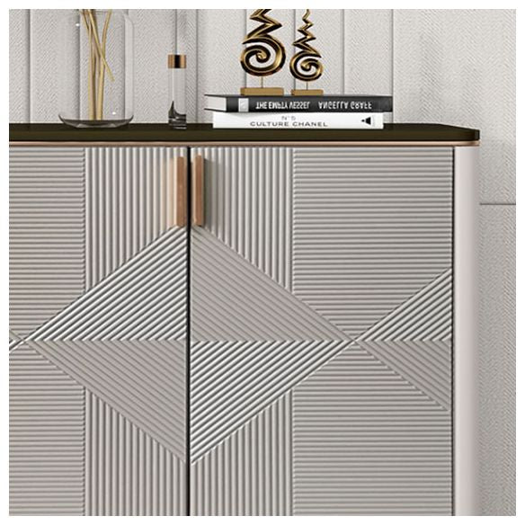 Glam Style Buffet Sideboard Stone Sideboard Buffet with Cabinets