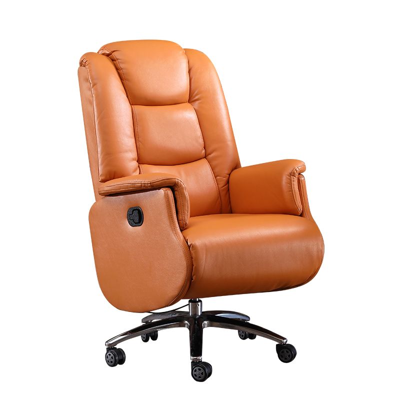 Swivel Manual Standard Recliner Solid Color Faux Leather Recliner Chair