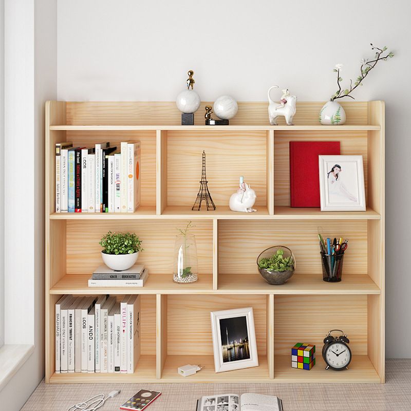 Modern Closed Back Wood Book Shelf Natural 8"W Home Bookcase