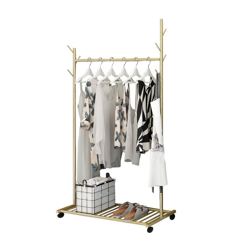 Glam Coat Hanger Metal No Distressed Entryway Kit With Storage Shelving