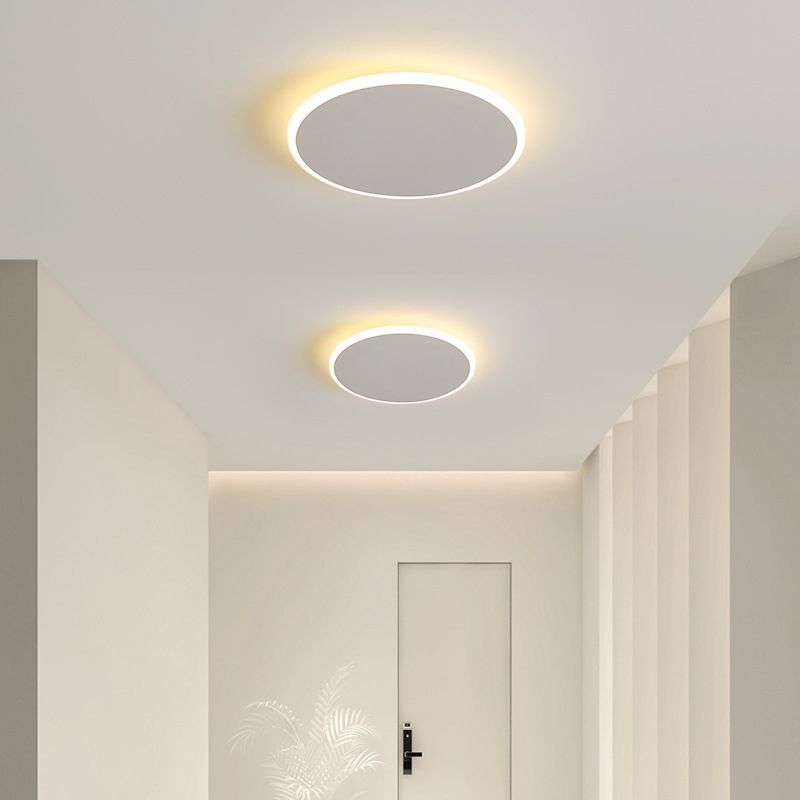 Single White Modern Flush Mount Lighting LED Ceiling Light for Bedroom