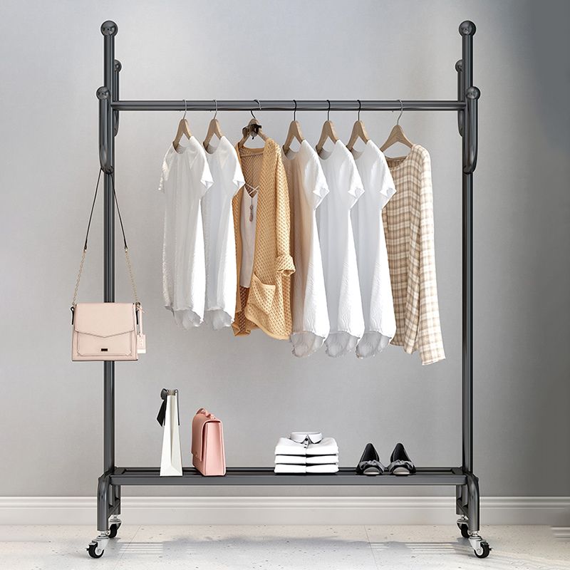 Metal Coat Hanger Hanging Metal Coat Rack Rail Entryway Kit with Shelf