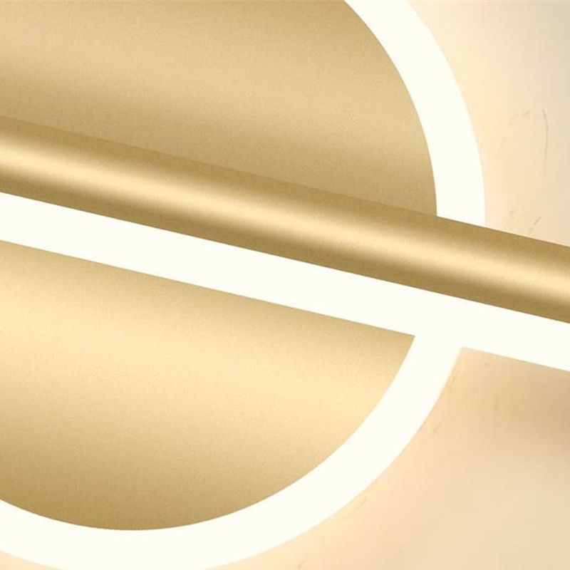 Metal Linear Vanity Lighting Modern 1-Light Vanity Lamp in Gold