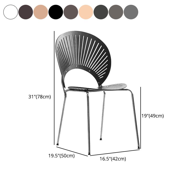 Industrial Style Metal Chair Dining Armless Open Back Chairs for Kitchen