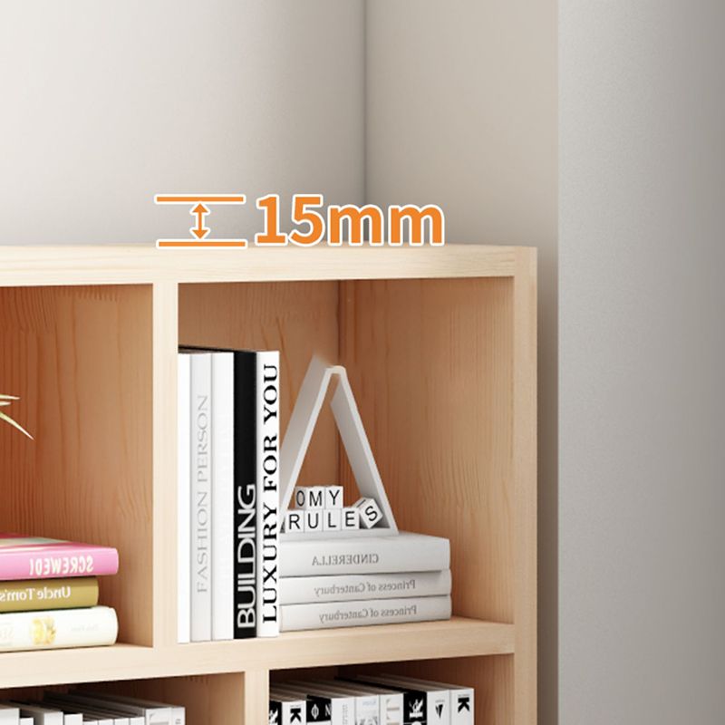 Contemporary Shelf Bookcase Wooden Closed Back Bookshelf for Home