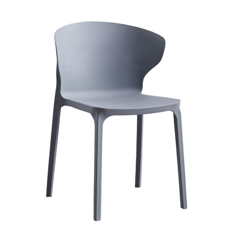 Scandinavian Plastic Dining Armless Chair Wingback Side Chair