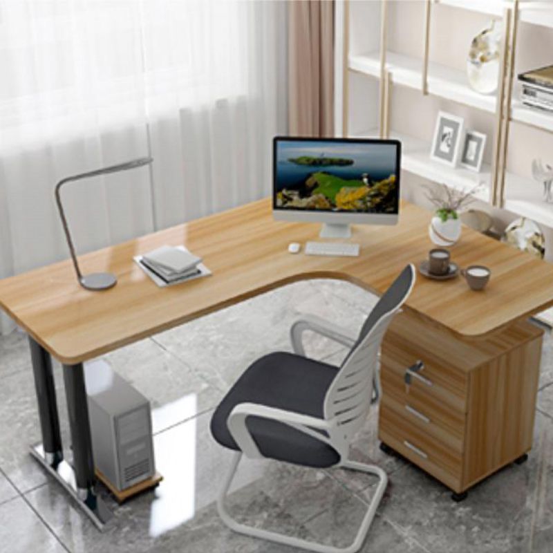 Contemporary L-Shape Office Desk Wooden Writing Desk for Office